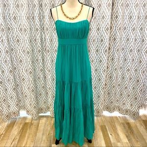 LAUREN BY RALPH LAUREN Tiered Teal Maxi Dress NWOT